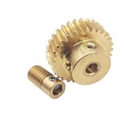 GuidNaurys 0.5 Module Copper Worm Gear 6mm Bore 12x20mm Turbine Worm Shaft 1:30 Reduction Ratio meshing angle(8mm bore gear)