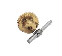 GuidNaurys 0.5 Module Copper Worm Gear Set 0.5M 1:20 1:30 1:40 1:50 1:60 Reduction Turbine Gear 6x33mm Worm Rod Shaft meshing angle(50T 6mm bore)