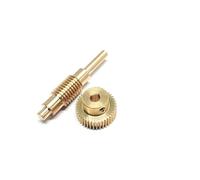 GuidNaurys 0.5 Module Copper Worm Gear Set 1:20 1:30 1:40 1:50 1:60 Reduction Ratio Turbine Gear Shaft meshing angle(20T 5MM BORE)