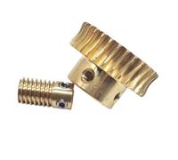 GuidNaurys 0.5M 40T Copper Worm Gear Set 6mm Bore 0.5 Module 40 Teeth Turbine Gear 1:40 Ratio Reduce meshing angle(4mm bore rod)
