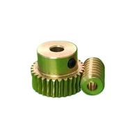 GuidNaurys 0.5M 50T Copper Worm Gear Set 7x12mm Worm Rod 1:50 Reduction Ratio 6mm Bore Turbine Gear meshing angle(3.15mm bore rod)