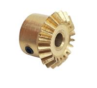 GuidNaurys 1pcs 0.8M 15T Copper Bevel Gear 1:1 Ratio 90 Degree Meshing Miter Gear Straight Conical Pinion DIY Model Parts meshing angle(4mm bore)