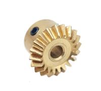 GuidNaurys 1pcs 90 Degree Meshing 0.8M 20T Bevel Gear Copper 0.8 Module 20 Teeth Straight Bevel Gear 1:1 Miter Pinion meshing angle(5mm bore)