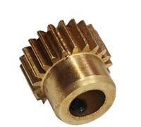 GuidNaurys 1pcs Brass Small Cylindrical Gear 0.4 Module 20 Teeth Spur Gear with Step 2mm 3mm Hole 0.4M 20T Straight Teeth Pinion straight pinion(3mm bore)