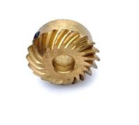 GuidNaurys 1pcs Copper 0.8 Module 20 Teeth Spiral Bevel Gear 4mm 5mm 6mm Hole 90 Degree Meshing Bevel Pinion 0.8M 20T Helical Bevel Gear meshing angle(Right rotate 5mm bore)