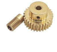 GuidNaurys 20:1 Reduction Ratio Worm Gear Set 4mm Bore 0.5M 20T Copper Turbine Gear 13x18mm Worm Rod meshing angle(5mm bore rod)