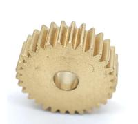 GuidNaurys 2pcs 0.3 Module 30T Brass Gear 12.8mm Diameter 2mm Loose Fit 0.3M 30 Teeth Cylindrical Gear Pinion straight pinion(2mm thick 2.02mm hole)