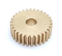 GuidNaurys 2pcs 0.4 Module 40 Teeth Copper Flat Gear 2mm Tight Fit Loose Fit Shaft Pinion 16.8x2mm 0.4M 40T Straight Teeth Gear straight pinion(2mm tight fit)