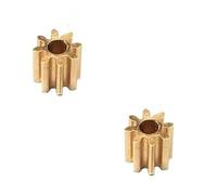 GuidNaurys 2pcs 0.5M 8T Brass Cylindrical Gear 4.9x5mm Straight Teeth Pinion 1.95mm Bore 0.5 Module 8 Teeth Spur Gear 2mm Tight Fit transmission