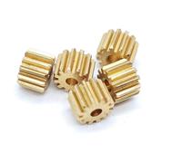 GuidNaurys 5pcs 0.4 Module Brass Straight Teeth Gear 0.4M 9 Teeth Flat Gear 4.4mm Diameter 1mm 1.5mm 2mm Tight Dit Shaft Pinion straight pinion(4mm Thickness 1.98mm Hole)