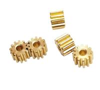 GuidNaurys 5pcs Small Brass Gear 0.2 Module 12 Teeth Flat Spur Gear 1mm Tight Fit 1.2mm Loose Fit 0.2M 12T 2.8mm OD Motor Pinion straight pinion(1.22mm hole 2mm thick)