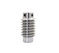 GuidNaurys Dual Step Worm Gear 1.5 Module 45 Steel Worm Rod Shaft 28mm Diameter 55 Long 1.5M Turbine Gear Pinion meshing angle(10mm bore)