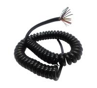 GuidNaurys Flexible 17 core Shielded Spiral Wire Telescopic Spring Cable Black 26AWG 0.15mm2 Electrical Line Retractable Cord(Stretch 14 meters)