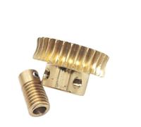 GuidNaurys High Precision Copper Worm Gear Set 0.5 Module 1:35 Reduction Ratio 5mm Bore 35 Teeth Worm Turbine Gear meshing angle(5mm bore rod)
