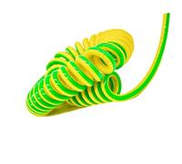 GuidNaurys Single Core Spring Wire 4mm2 Extensible Polyurethane Yellow Green Copper Ground Cable Retractable(Stretch 2 Meters)