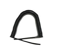 GuidNaurys Stretch 2.5 Meter Expandable 6 core Telescopic Spring Cord Black 0.5mm Square Sheathed Wire Retractable Cord