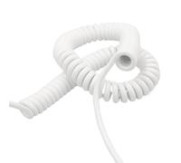 GuidNaurys Telescopic Spring Cable 20AWG 2 core Stretchable White Spiral Wire Devices Line Retractable Cord(Stretch 7 meters)