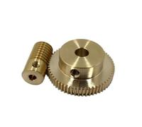 GuidNaurys Worm Gear Set 0.5 Module 60 Teeth 1 to 60 Speed Ratio Copper 6mm Bore Turbine Gear Reduction Gearbox meshing angle(4mm bore rod)