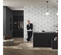 Guido Maria Kretschmer non-woven wallpaper floral motif white grey (4,27£/1qm)