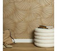 Guido Maria Kretschmer Wallpaper Fan Stripes Beige Gold Metallic (4,27£/1qm)