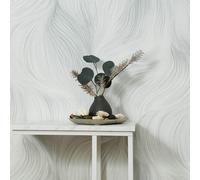 Guido Maria Kretschmer Wallpaper Waves Lines Grey Metallic 10522-31 (4,27£/1qm)