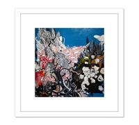 Guido Zingerl Peace Does Not Come Alone Painting 8X8 Inch Square Wooden Framed Wall Art Print Picture with Mount Artery8 White One Size