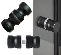 Guidre Shower Door knob Handle, 2 Pairs Round Chrome Glass Door Handle Pull Handle knob, Parts Replacement for Shower Enclosure, Shower Bath Screen (Matte Black)