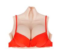GUIENRLEA Fake boobs False breasts Breast plates Silicone breasts B-S cup For Cosplay Drag Queen Crossdressers, Ivory, B cup-Cotton Filler