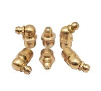 GUIFANG NTP1/8-27 G1/8-28 G1/4-19 G3/8-19 G1/2-14 Brass Nipple Imperial Male Thread Straight Elbow Type Oil Zerk Fitting for Grease Gun(90 Degrees,1Pcs 1I4-19)
