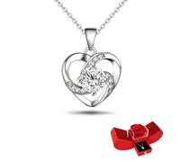 GUIGA Eternal Rose Necklace Gift Set - Preserved Red Rose in Elegant Box with Sterling Silver Necklace, Valentine’s Day Gift for Her, Mom, Wife, or Sister (Lasting 3-5 Years)