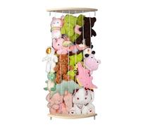 GUIGUZI Corner Stuffed Animal Storage Wood Soft Toy Shelf with Adjustable Length Large Corner Plush Toys Holder Nursery Hanging Organizer