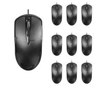 Guiheng 10 Pack Wired Mouse, Ergonomic Computer Mouse,USB for Right or Left Hand, with Durable Clicks for PC, Computer, Laptop, Desktop, Chromebook, Notebook, Mac (Black)
