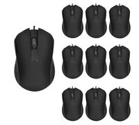 Guiheng 10 Pack Wired Mouse, Ergonomic Computer Mouse,USB Wired Computer Mouse for Right or Left Hand, with Durable Clicks for PC, Computer, Laptop, Desktop, Chromebook, Notebook, Mac (Black)