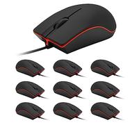 Guiheng 10 Pack Wired Mouse, USB Wired Computer Mouse for Right or Left Hand, Ergonomic Computer Mouse with Durable Clicks for PC, Computer, Laptop, Desktop, Chromebook, Notebook, Mac