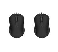 Guiheng 2 Pack Ergonomic USB Wired Computer Mouse for Right or Left Hand, with Durable Clicks for PC, Laptop, Desktop, Chromebook, Notebook, Mac (Black)