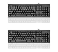 Guiheng 2 Pack Wired Computer Keyboard, Plug Play USB, Large Number Pad, LED Indicators,Ergonomic,Foldable Stands,Anti-Wear Letters Full Size Keyboard,for Windows Mac PC Laptop-Black