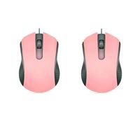 Guiheng 2 Pack Wired Ergonomic Computer Mouse, USB for Right or Left Hand, Durable Clicks for PC, Laptop, Desktop, Chromebook, Notebook, Mac (Pink)
