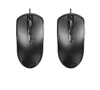 Guiheng 2 Pack Wired Mouse, Ergonomic Computer Mouse, USB for Right or Left Hand, with Durable Clicks for PC, Computer, Laptop, Desktop, Chromebook, Notebook, Mac(Black)