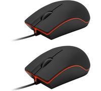 Guiheng 2 Pack Wired Mouse, USB Wired Computer Mouse for Right or Left Hand, Ergonomic Computer Mouse with Durable Clicks for PC, Computer, Laptop, Desktop, Chromebook, Notebook, Mac