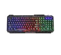 Guiheng Wired Crack Rainbow Gaming Keyboard, 104 Keys Light Up Mechanical Feeling Computer Keyboard for Windows, Laptop, PC Gamers Office Device, Travel, Easy to Carry on Business Trip,Woking(Black)
