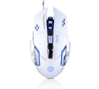 Guiheng Wired Gaming Mouse, Optical USB Mice for Laptop/Desktop, 1200 to 3600 and RGB Light, Ergonomic with 6 Programmable Buttons for Computer Windows 7/8/10/XP Vista Linux Chromebook PC (White)