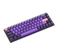 Guiheng Wired Portable 60% Mechanical Gaming Keyboard,RGB LED Backlit Compact 68 Keys Mini Wired Office Keyboard with Red Switch for Windows Laptop PC Mac - Purple-Pink