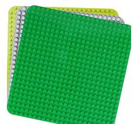 Guihumz Building Plate, 38 x 38 cm, Compatible with Lego Duplo Plates, Large Base Plate for DUPLO Sets, 3Pc, Green, Grey, Light Green