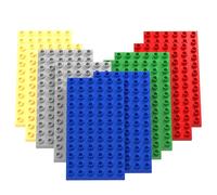 Guihumz Set of 10 Large Building Plates - Compatible with All Major Brands - Large Base Plate - 19 x 9.5 cm - 2*Red+2*Green+2*Blue+2*Grey+2*Sand