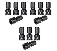 Guihydur 12 Pcs Impact Adaptor 1/2 Square Drive to 1/4 Hex Shank Socket Adapter Quick Release Chuck Converter for Ratchet Wrench
