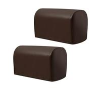GUIJZSLTRG 2Pcs PU Leather Sofa Armrest Covers Scratch Resistant Soft Couch Stretchy Protectors Chair Slipcover Waterproof Arm Caps Slipcover Protector for Home Couch(Coffee)