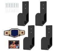GUIJZSLTRG 4Pcs Wrestling Belt Wall Display Holder Easy to Install Championship Belt Horizontal Wall Mount Organizer Decorative Title Belts Rack Display Case for Adult and Kid