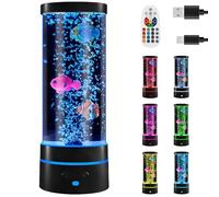 GUIJZSLTRG Fish Bubble Lamp LED Mood Light, Decorative Aquarium Night Light with Remote Control, Colorful Artificial Fish Tank Lights for Home Office Decoration, USB Lava Lamps Gifts for Kids Audlts