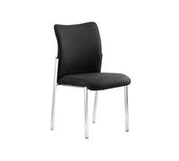 Guild 4 Leg Side Office Chair With Fabric Seat And Back, Black, Express Delivery