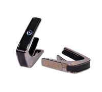 Guild Black Chrome Finish Capo - Ebony Inked on Black Ripple w/G Shield